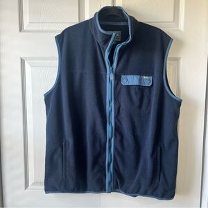 Woolrich Vest Men's 2XL Blue Fleece Full Zip Pockets Chest Flap Pocket